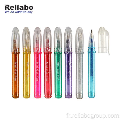 Mini stylo gel scintillant multicolore de conception personnalisée